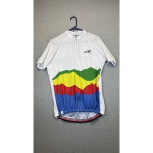 Headsweats Gear Cycling Jersey Mens Large White‎ Multi Full Zip Eventure REPREVE
